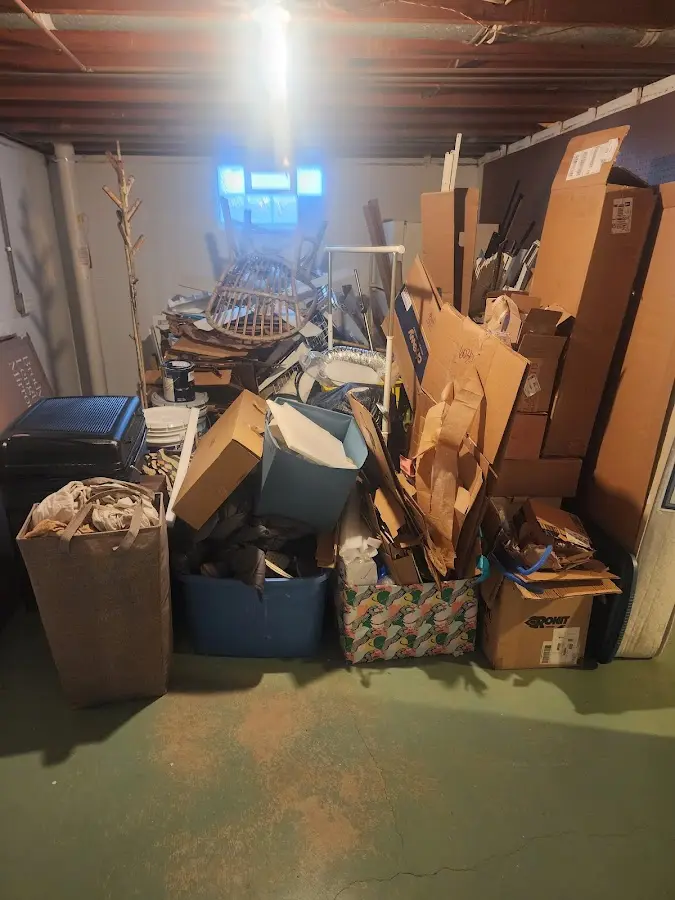 Roll-off dumpster container at job site for 20 Yard Dumpster Rental in Pomona